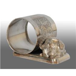 Crouched Mouse on Base Figural Napkin Ring.