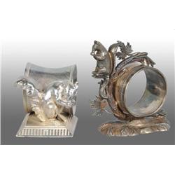 Lot of 2: Figural Napkin Rings.