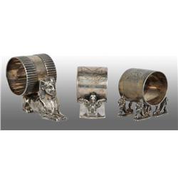 Lot of 3: Figural Napkin Rings.