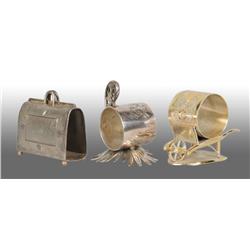 Lot of 3: Figural Napkin Rings.