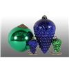 Lot of 4: Glass Kugel Christmas Ornaments.