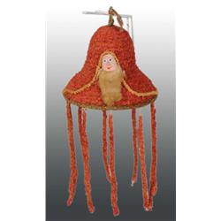 Chanelle Christmas Bell with Celluloid Santa Face.