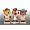Image 1 : Lot of 3: Baseball Mascot Bobble Head Dolls.