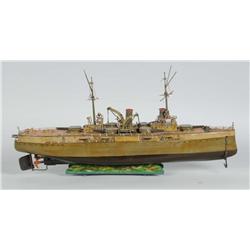 Tin Marklin Wilmington Battleship Toy.
