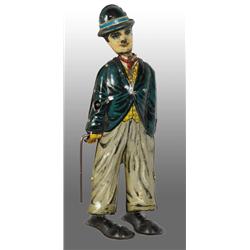 Tin Bell Charlie Chaplin Wind-Up Walker Toy.