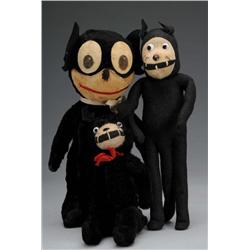 Lot of 3: Felix the Cat Character Dolls.
