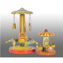Lot of 2: Tin Litho Chein Amusement Park Ride Toys