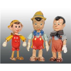 Lot of 3: Composition Disney Pinocchio Figures.