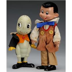 Lot of 2: Dinsey Pinocchio & Jiminy Cricket Dolls.