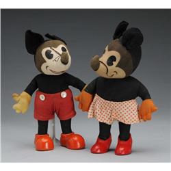 Pair of Walt Disney Mickey & Minnie Mouse Dolls.