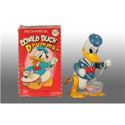 Linemar Disney Donald Duck Drummer Tin Toy.