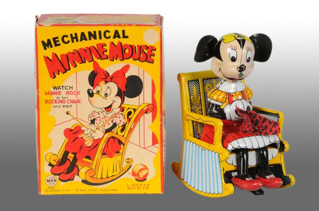 Linemar Disney Minnie Mouse Rocker Wind-Up Toy.