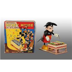 Linemar Disney Mickey Mouse Xylophone Wind-Up Toy.