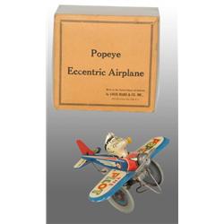 Louis Marx Popeye Eccentric Airplane Wind-Up Toy.