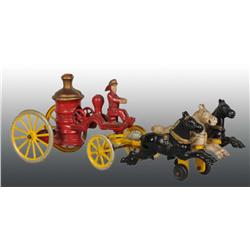 Cast Iron Kenton Fire Pumper Horse-Drawn Toy.