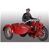 Image 1 : Cast Iron Hubley Sidecar Motorcycle Toy.