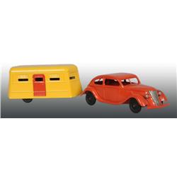 Pressed Steel Kingsbury Auto & Trailer Toy Set.
