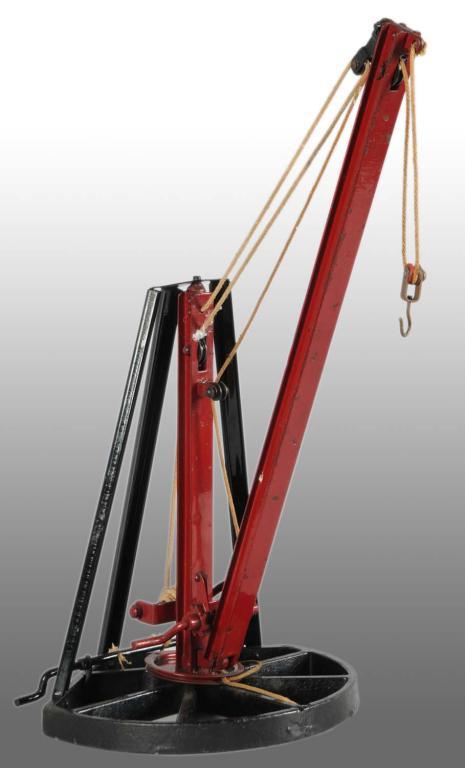 Small Derrick Pressed Steel Buddy L Small Derrick Toy.