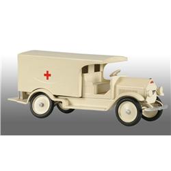 Pressed Steel Sturditoy Ambulance Toy.
