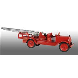 Pressed Steel Buddy L Aerial Ladder Truck Toy.