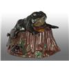Image 1 : Cast Iron Toad on Stump Mechanical Bank.