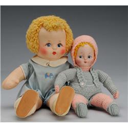 2 Mask Face Cloth Dolls.