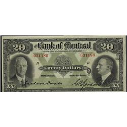 The Bank of Montreal 1931 $20 #031189 CH-505-58-06  about EF