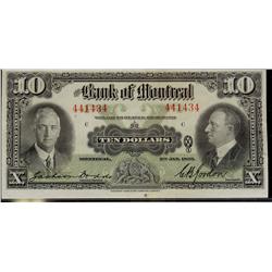 The Bank of Montreal 1935 $10 #441434 CH-505-60-02  Uncircul