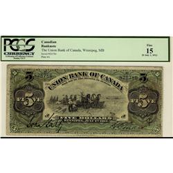 The Union Bank of Canada 1912 $5 #826786 CH-730-16-06 PMG F1