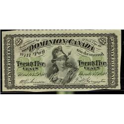 DC-1c 1870 25¢ Shinplaster a bright EF example