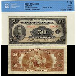 BC-13, 1935 $50 #A20745 CCCS F-15.  A diificult example to f