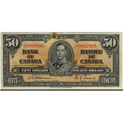 BC-26a 1937 $50 Osborne #0097095 VF tear.  A nice looking no
