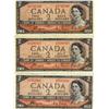 Image 1 : BC-30b 1954 $2 DF. Lot of 3 notes VF to VF+.