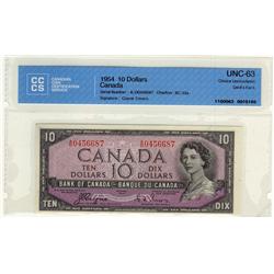 BC-32a 1954 $10 DF #AD0456687.  Choice UNC example with full