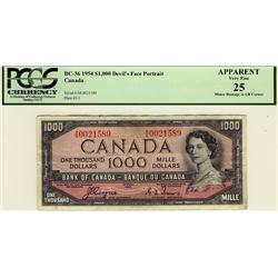 BC-36 1954 $1000 Devil's Face #AK0021589.  This note grades 