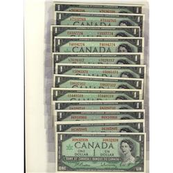 BC-45b and BC-45b-i 1967 $1.  Lot of 12 notes all UNC
