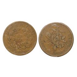 CH#LC-5A2 Br:715.  Belleville issue 1837 Open wreath, plain 