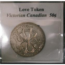 Love token  Victorian canadian 50¢ (MLR) VF+. Scarce