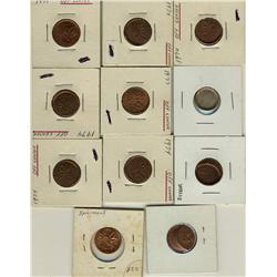 Lot of 11 modern error and variety 1¢.  Should be viewed.