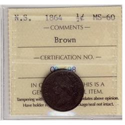 NS 1864 1/2¢ ICCS MS-60