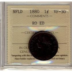 NFLD 1880 1¢ RO ED ICCS VF-30