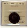Image 1 : NFLD 1894 1¢ ICCS VF-20