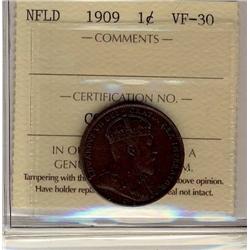NFLD 1909 1¢ ICCS VF-30