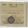 Image 1 : NFLD 1881 5¢ ICCS F-15