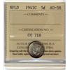 Image 1 : NFLD 1941C 5¢ ICCS AU-58