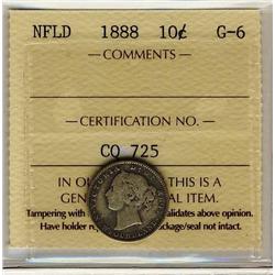 NFLD 1888 10¢ ICCS G-6