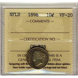 NFLD 1896 10¢ ICCS VF-20