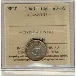 NFLD 1940 10¢ ICCS AU-55