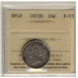 NFLD 1872H 20¢ ICCS F-15