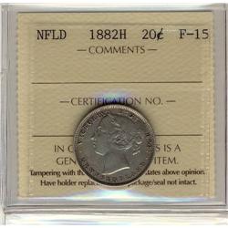 NFLD 1882H 20¢ ICCS F-15